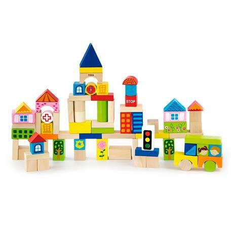 Акція на Деревянные кубики Viga Toys Город 75 шт 3 см (50287) від Stylus