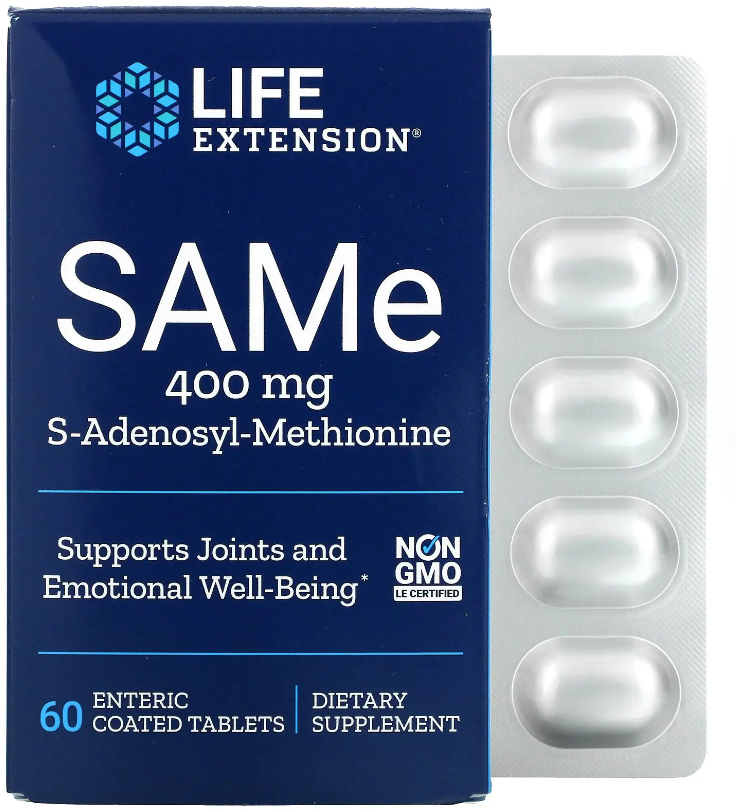 

Life Extension SAMe SAM-e S-аденозил-метіонін 400 мг 60 таблеток