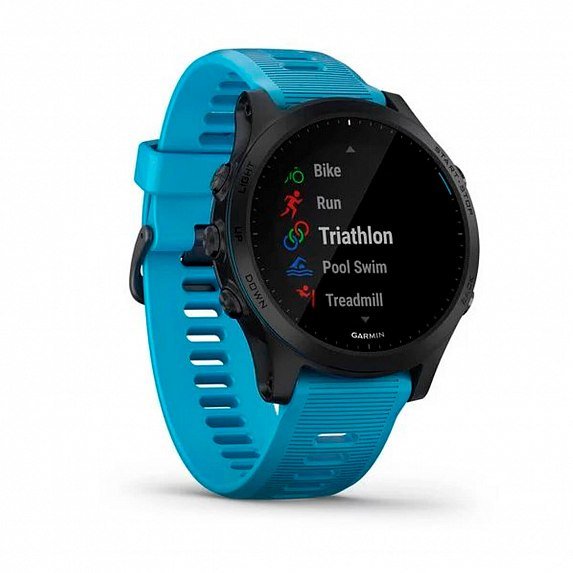 Акция на Garmin Forerunner 945, Tri-bundle Hrm with Blue and Black Silicone Bands (010-02063-11) от Stylus