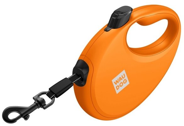 Акція на Поводок-рулетка для собак Waudog R-leash с контейнером для пакетов S оранжевый до 12 кг 3 м (26274) від Stylus