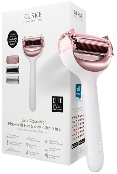 Акція на Роллер для игловой мезотерапии лица и тела Geske MicroNeedle Face&Body Roller 9в1 starlight від Stylus