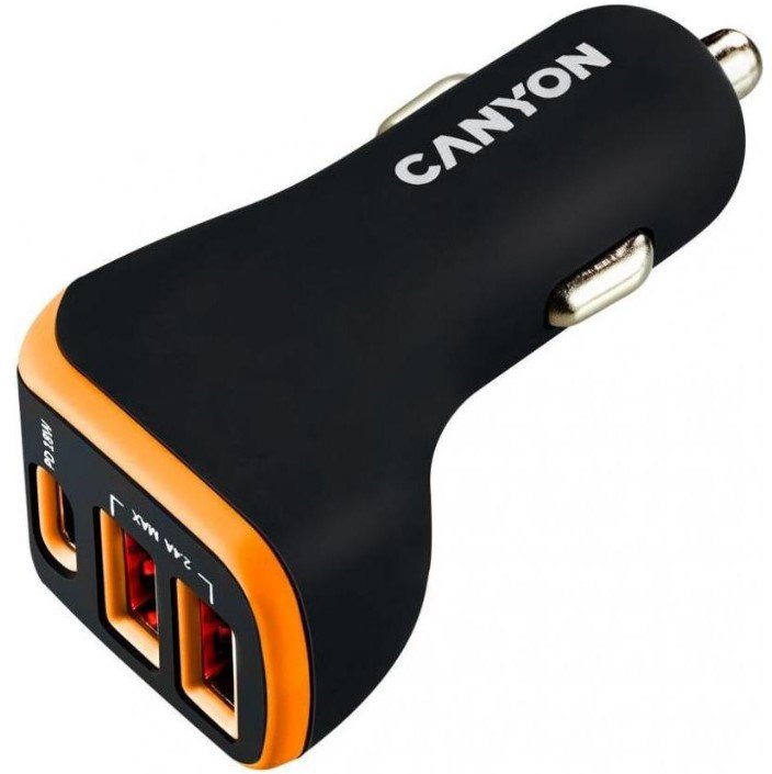 

Canyon Car Charger USB-C+2xUSB C-08 18W Black/Purple (CNE-CCA08PU)