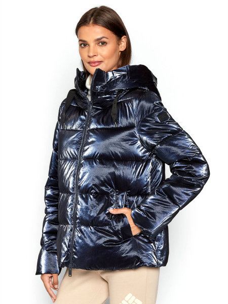 

Куртка Woman Jacket Fix Hood 31K2856-M870 46 темно-синяя демисезон с капюшоном