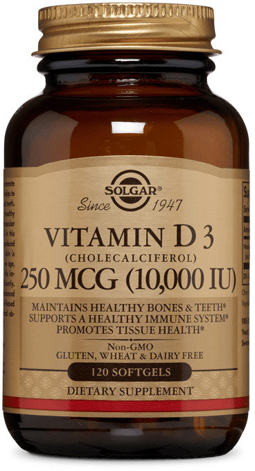 

Solgar Vitamin D3 (Cholecalciferol) Солгар Вітамін Д3 (холекальциферол) 10,000 МО, 120 капсул