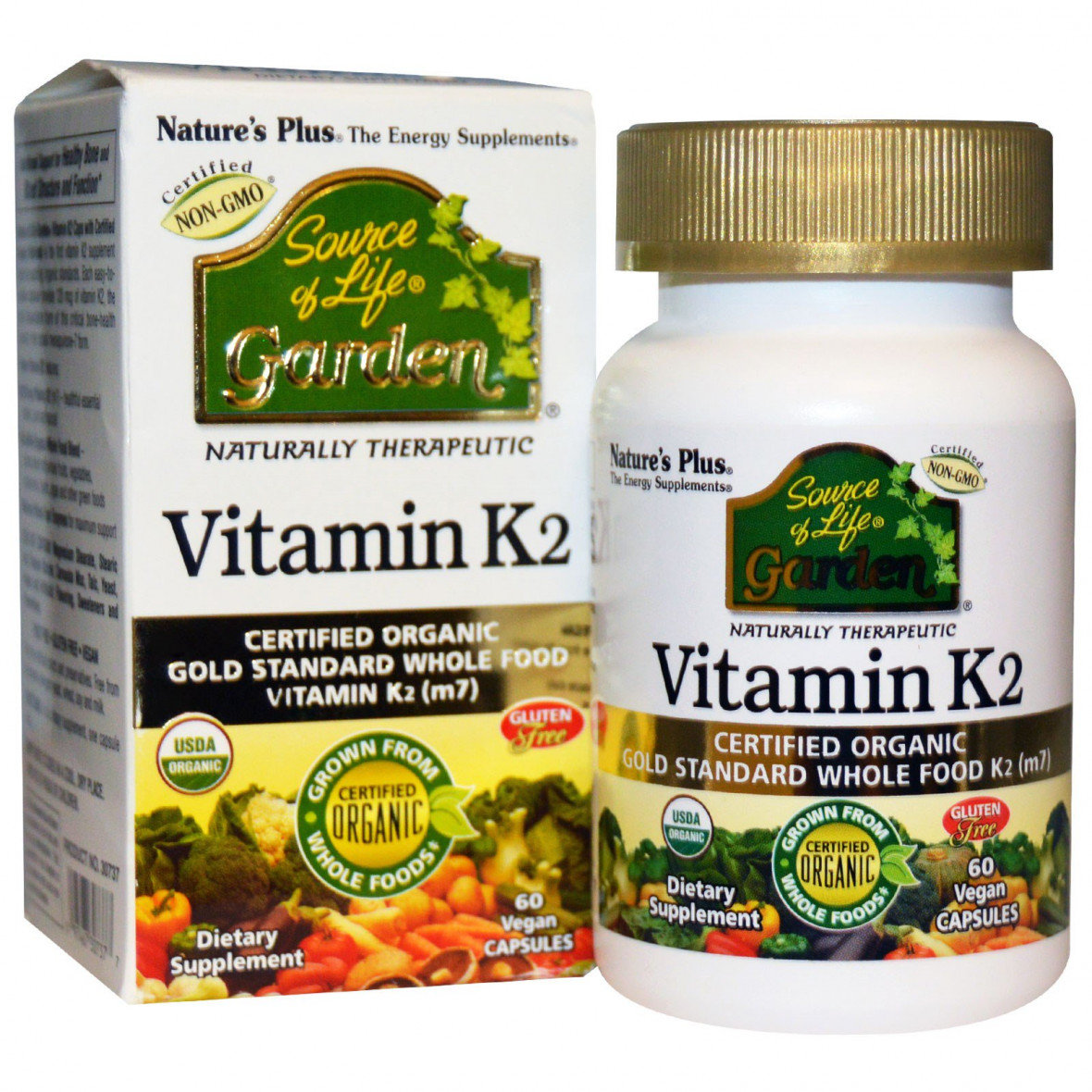 

Natures Plus Source of Life Garden Vitamin K2 120 mcg 60 caps Органічний вітамін K2