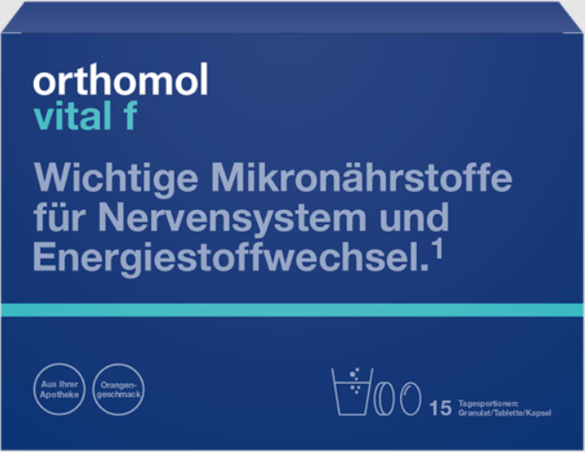 

Orthomol Vital F Ортомол Вітал Ф 30 днів (порошок/капсули/пігулки)