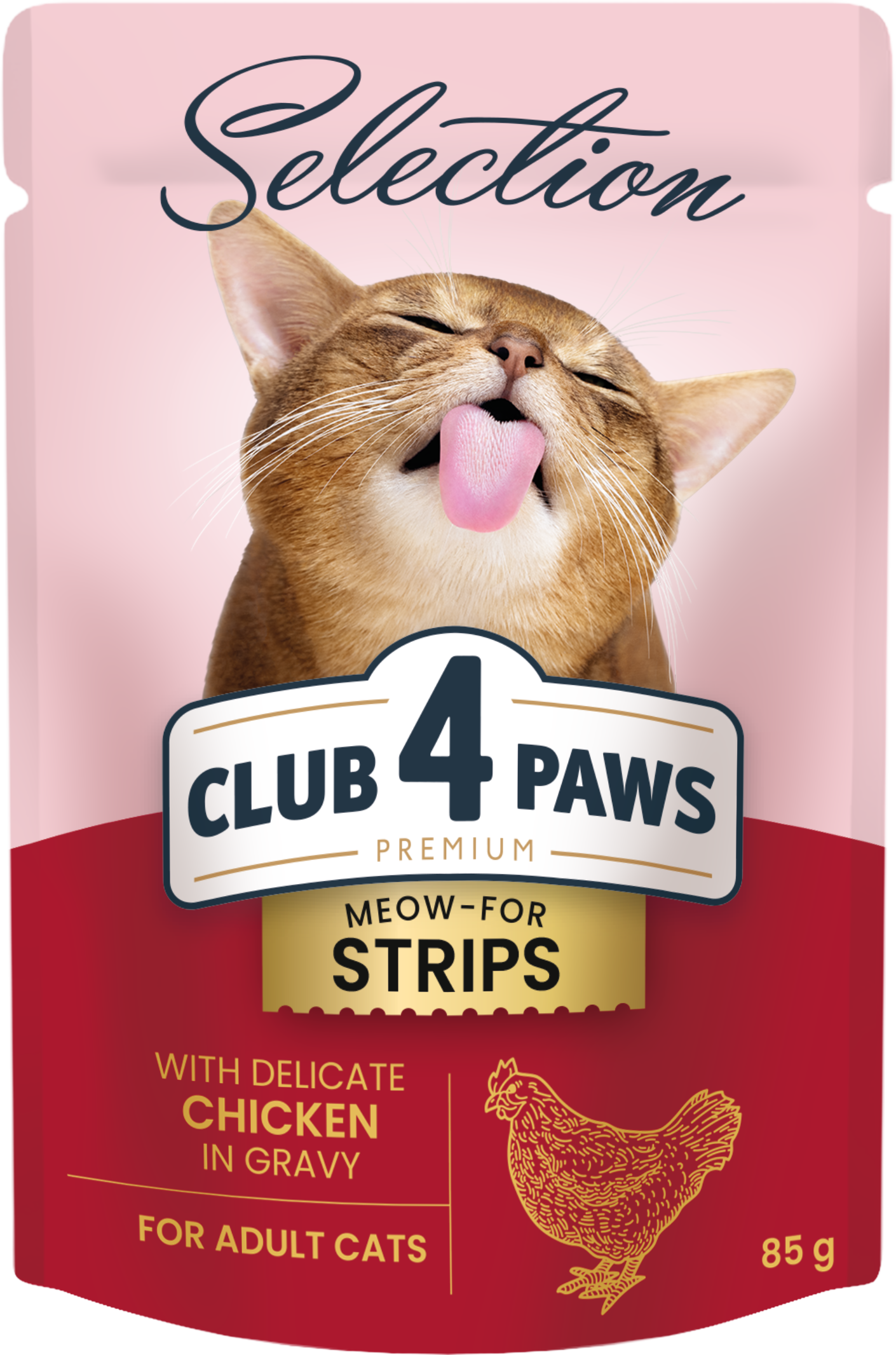 Акція на Влажный корм Club 4 Paws Premium Selection Cat Strips Chicken in Gravy полоски в соусе с курицей для котов 12х85 г (4820215368094) від Stylus