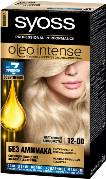 

Syoss Oleo Intense 132.5 ml Осветлитель 12-00 Платиновый блонд экстра