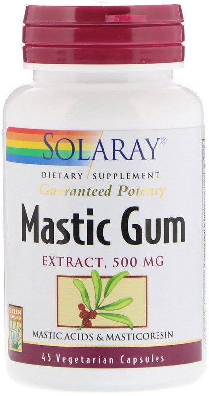 Акція на Solaray Mastic Gum 500 mg Экстракт мастиковой смолы 45 вегетарианских капсул від Stylus