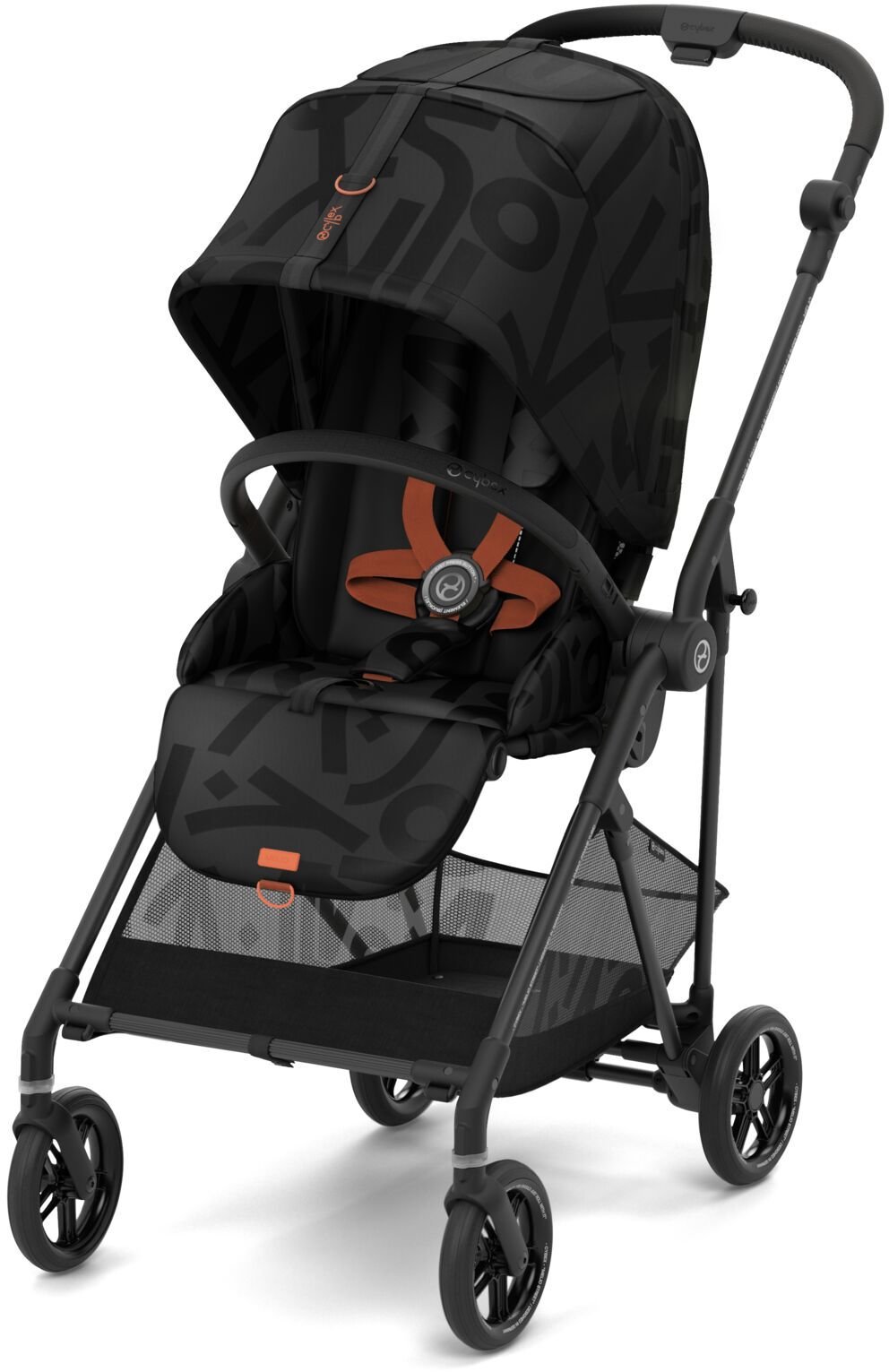 Акція на Прогулочная коляска Cybex Melio Real Black с бампером (522002631) від Stylus