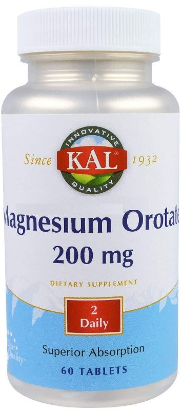 

Kal Magnesium Orotate, 200 mg, 60 Tablets (CAL-71060)