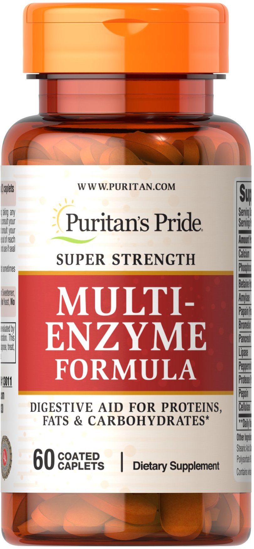 

Puritan's Pride Super Strength Multi Enzyme 60 caplets Мультиэнзимы