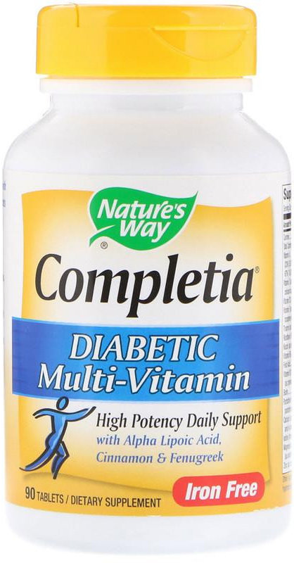 Акція на Nature's Way Completia Diabetic Multi-Vitamin Iron Free 90 Tabs Мультивитамины для диабетиков від Stylus