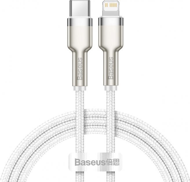 

Baseus Cable USB-C to Lightning Cafule Metal Pd 20W 1m White (CATLJK-A02)