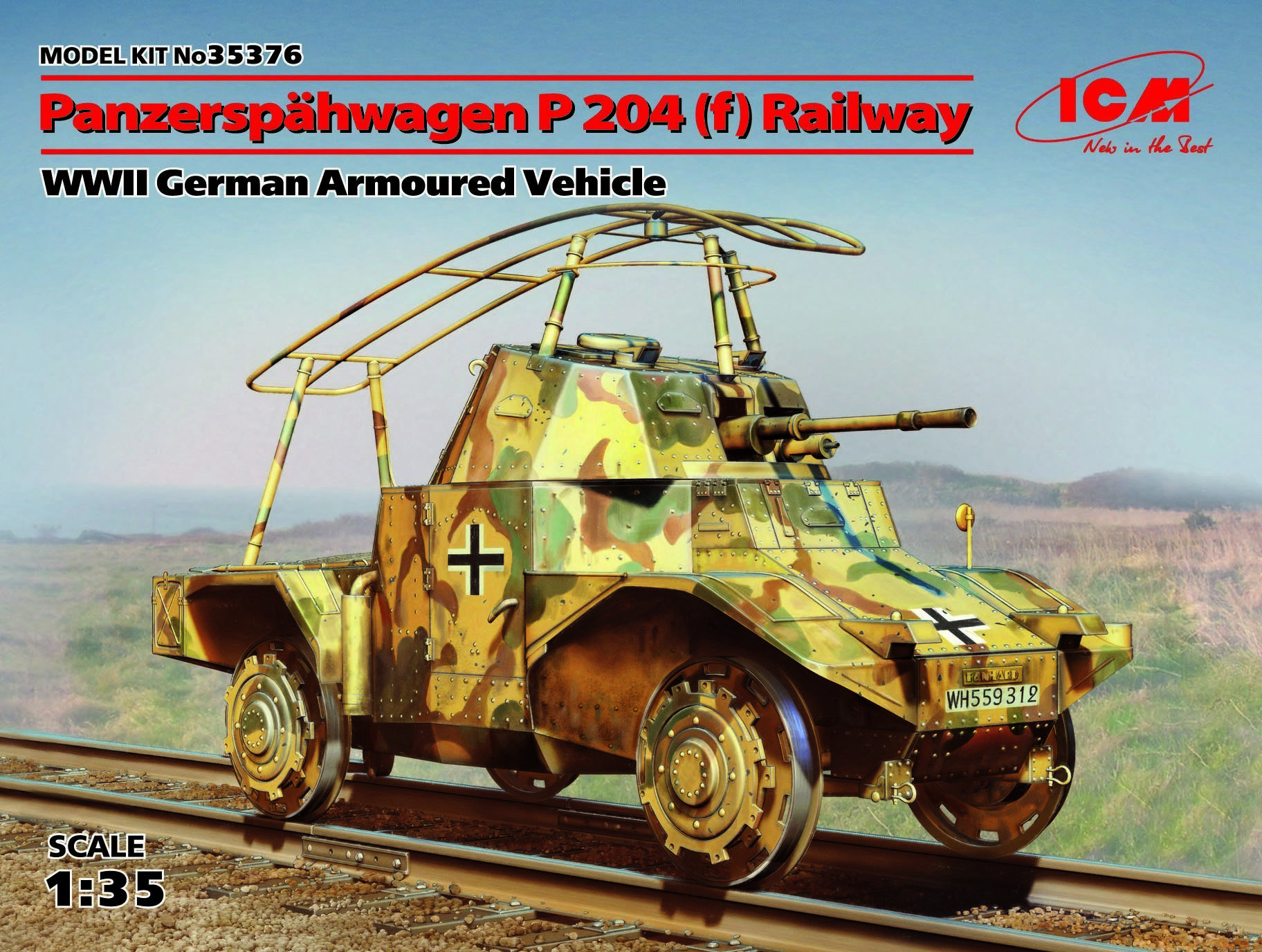 

Железнодорожный германский бронеавтомобиль Panzerspahwagen P 204 (f), Ii МВ Wwii German armored vehicle Panzerspahwagen P 204 (f) Railway (ICM35376)