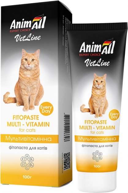 

Фитопаста AnimAll VetLine мультивитаминная для котов 100 грамм