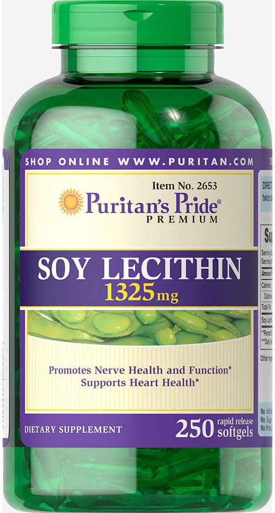 

Puritan's Pride Soy Lecithin 1325 mg 250 caps Лецитин из сои