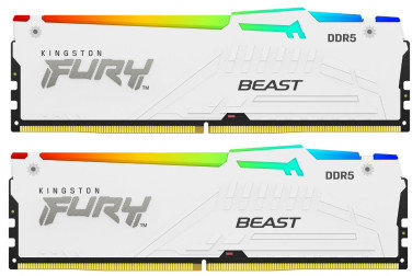 Акція на Kingston Fury 64 Gb (2x32GB) DDR5 5200 MHz Beast Rgb Expo White (KF552C36BWEAK2-64) від Stylus