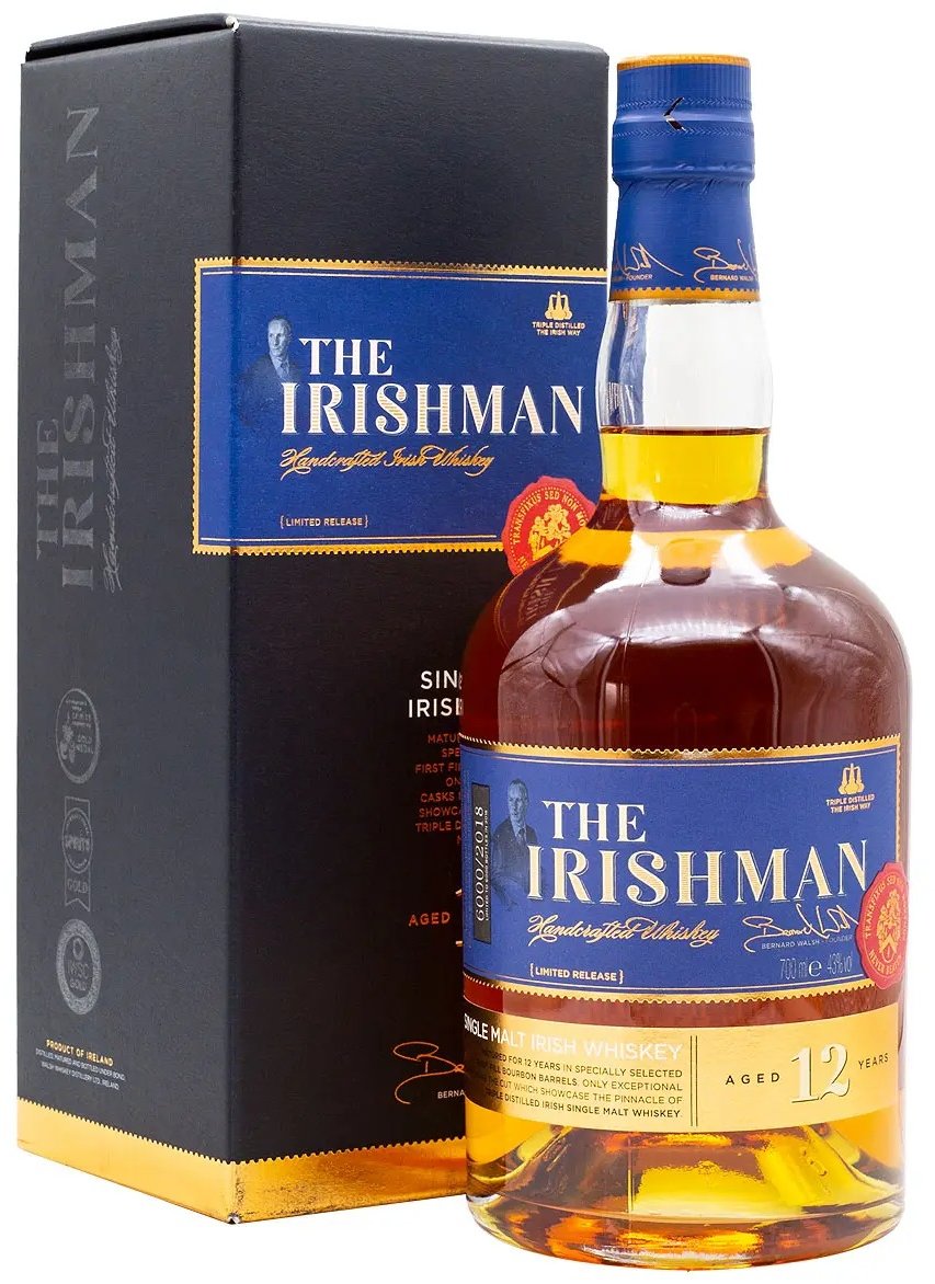 

Виски Irishman Single Malt Irish Whisky 12 лет 40% 0.7 л в подарочной упаковке (5099811906071)